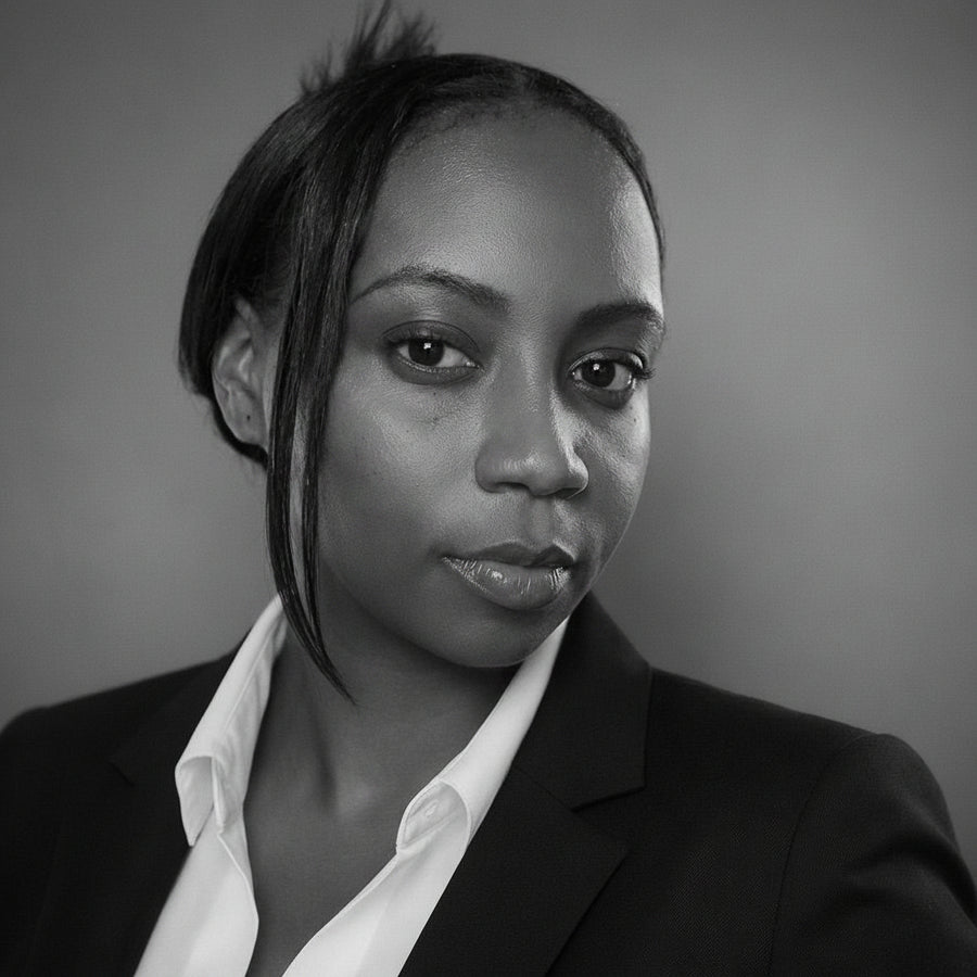 Black and white headshot of Colleen D., customer service specialist